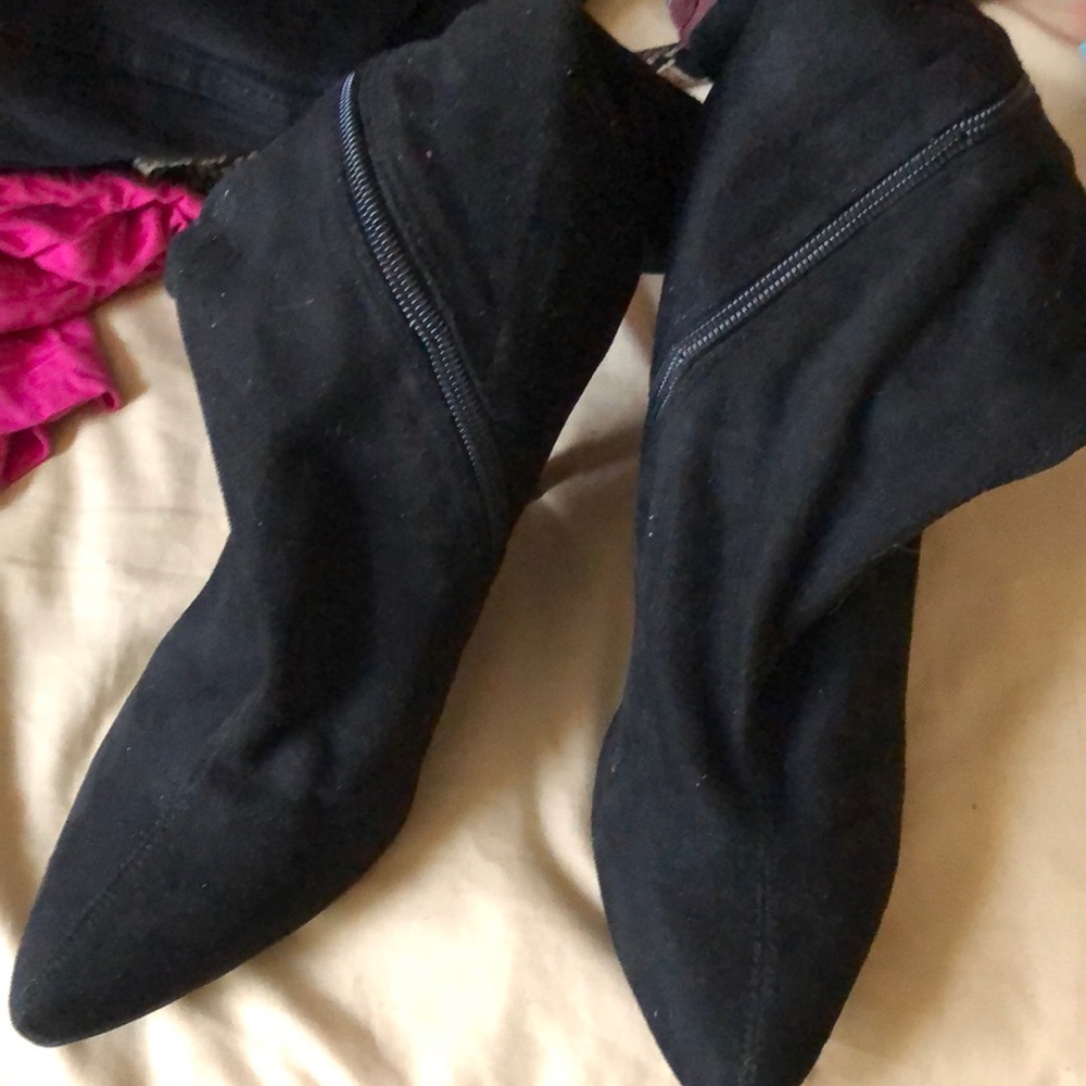 Fashion nova faux suede sock booties